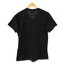 DIESEL / ディーゼル | カットオフデニム切替 Vネック スリット Tシャツ | S | ネイビー | レディース_画像4