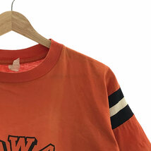 VINTAGE / ヴィンテージ古着 | 80s～ Collegiate Pacific 袖切替 IOWA プリント Tシャツ | M | オレンジ | メンズ_画像2