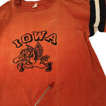 VINTAGE / ヴィンテージ古着 | 80s～ Collegiate Pacific 袖切替 IOWA プリント Tシャツ | M | オレンジ | メンズ_画像6