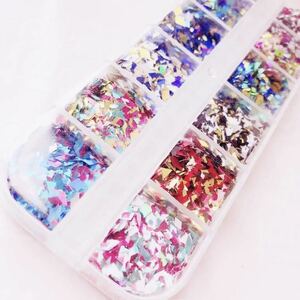  красочный украшен блестками [12 цвет с футляром ] ногти diamond Mix 