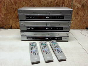 シャープ VHS DVD 一体型デッキ DV-NV700 3台セット リモコン付き ジャンク