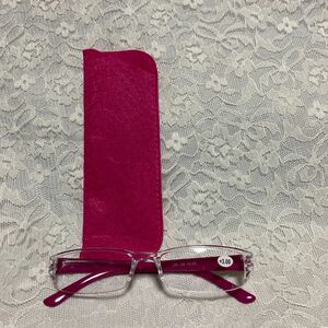LOVE ROSE薔薇　シニアグラス　ピンク　3.0 A 老眼鏡