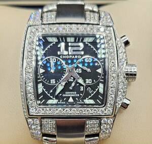  Chopard справочная цена 980 десять тысяч иен after breath diamond Chopard мужской ( king-size ) наручные часы! самозаводящиеся часы! черный циферблат! как новый 