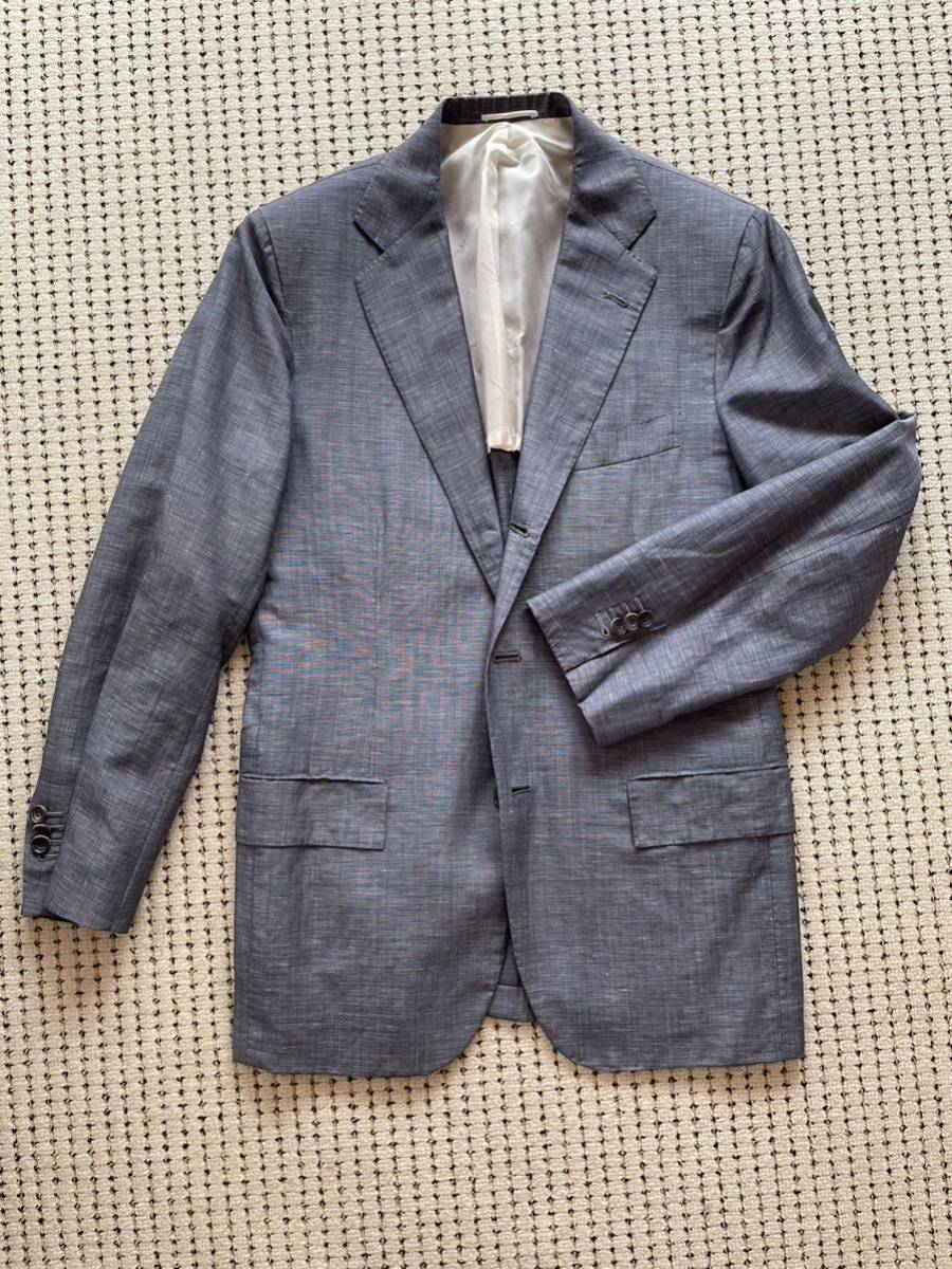 sizeXXL相当 キトン KITON 段返り3釦ジャケット チャコールグレー-