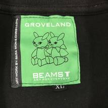 XL GROVELAND BEAMS T tick tock LQQK STUDIO ビームス エクスクルーシブ コラボ ウサギ カメ ピアノ 時計 プリント ブラック 音符 Tシャツ_画像8