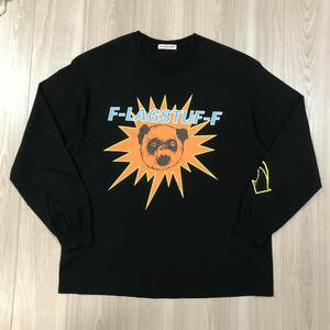 XL F-LAGSTUF-F FLAGSTUFF panda beams t フラグスタフ プリント パンダ ブラック オレンジ イエロー ビームス 着ぐるみ ロンT Tシャツ