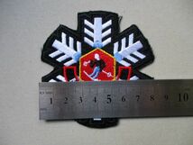 80s 万座スキー場MANZAスキーSKIワッペン/PATCH雪山キャラクター刺繍スキー場レトロ昭和アップリケ旅行パッチ V196_画像10