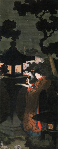 Katsushika Oui Kirschblütenschönheit bei Nacht (Frühlingsnachtschönheit) Poster in voller Größe 88 x 34, 7 cm Reproduktion ■ Katsushika Hokusai, Malerei, Ukiyo-e, Drucke, Portrait einer schönen Frau