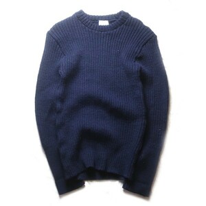 UK! 90s 英国製 NATO軍 The woolly pully ウーリープーリー Kempton ミリタリー 無地 ウール リブ ニット セーター ネイビー 紺 メンズ