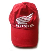 バイカー必見! HONDA RACING ホンダレーシング 50周年記念 ウイングマーク ロゴ刺繍 6パネル キャップ 帽子 レッド 赤 メンズ 古着 希少_画像2