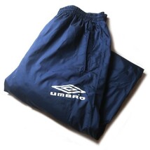 超トレンド! 90s UMBRO アンブロ デサント製 ヴィンテージ ナイロンパンツ ジャージ ネイビー 紺 大きいサイズ メンズ トレーニングウェア_画像1