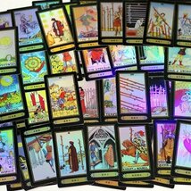 新品! ホログラフィック タロットカード ボードゲーム 78 個 カードフル 英語版 Astrologer_画像3
