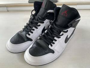 28.5cm Nike WMNS Air Jordan 1 Mid Reverse Black Toe ナイキ ウィメンズ エアジョーダン1 ミッド リバース ブラック トゥ