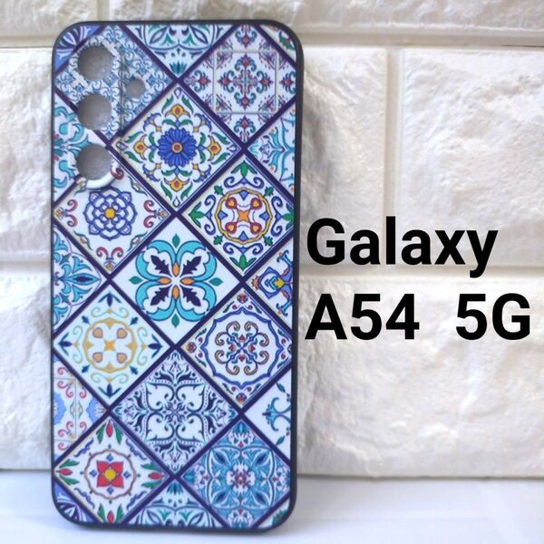 【残り2点】Galaxy A54 5G ケース カバー 青タイル