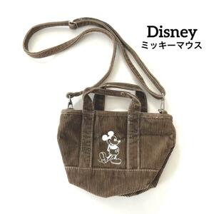 Disney ミッキーマウス ショルダーバッグ コーデュロイ シンプル