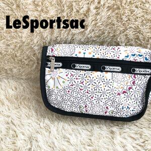 美品LeSportsac レスポートサック ハンドバッグ/ポーチ ホワイト/白