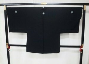 貸衣装処分　0676　紳士用　黒紋付羽織　東海道五十三次【中古】（レターパック不可）