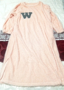 Розовый длинный свитер макси с блестками W mark, вязать, свитер, длинный рукав, размер м