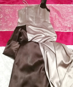 Gray brown evening party long dress maxi dress made in Japan, ladies fashion & formal & dress