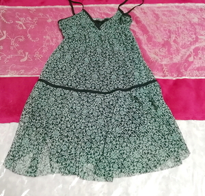 짙은 녹색 꽃무늬 네글리제 나이트가운 캐미솔 드레스 베이비돌, 패션, 숙녀 패션, 캐미솔