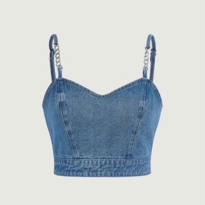 SHEIN MOD ジップバック キャミデニムトップス