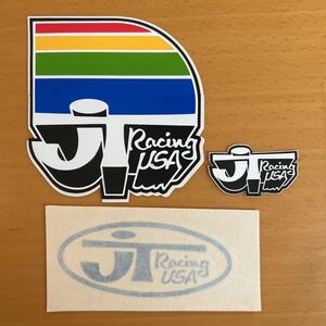 70s 当時物！JT RACING モトクロス ステッカー 3種セット ②★ビンテージ VMX bell moto3 レーシング