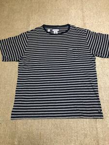 CORONA keyhole BORDER POCKET TEE GRAY/NAVY M post reserch