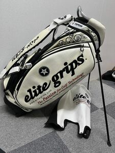 送料無料 超希少 激安 限定 ELITE GRIPS エリートグリップ キャディバッグ クロコダイル ホワイト 白 スタンド