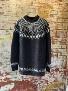 70s ICELANDIC IMPORTS INC. HAND KNIT ヴィンテージ ビンテージ ノルディックセーター ハンドニット ロパペイサ 60s 刺繍タグ 送料無料