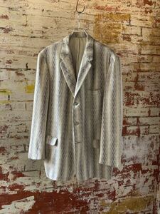 50s RUSSELL'S JACQUARD TAILORED JACKET ヴィンテージ ビンテージ ジャガード テーラードジャケット ストライプ ロカビリー 40s 送料無料