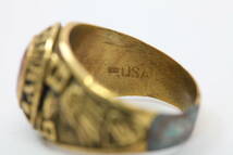 【特価】ヴィンテージ カレッジリング USA 10k 14.4g ゴールド 色石 メンズ 指輪 25号_画像5