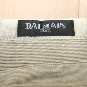 BALMAIN HOMME バルマンオム 13SSビンテージ加工蛇腹バイカーデニム29生成り 日本製 オリヴィエ・ルスタンの画像3