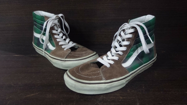 スケートロックスタイルVANSチェック切り替えsk8HI