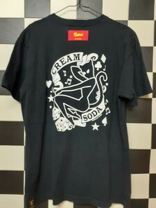 ロカビリーロックンロールスタイルCREAMSODA50thアニバーサリーブラックキャットTシャツ