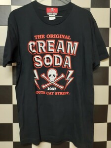 ロカビリーロックンロールスタイルCREAMSODA50周年記念スカルナンバリングTシャツ