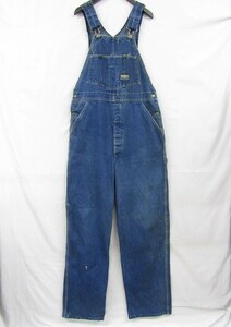 70s USA made size W36 L34 OSHKOSH Denim Work pe Inter overall overall Oshkosh old clothes Vintage 3O2406