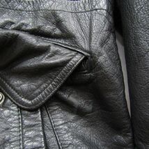 本革 サイズ M WILSONS 2WAY デザイン レザー パーカー コート ジャケット フルジップ ブラック ウィルソンズ 古着 ビンテージ 3O1901_画像6