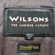 本革 サイズ M WILSONS レザー ジャケット 革ジャン ブルゾン ブラック ライナー付 ウィルソンズ 古着 ビンテージ 3O2005_画像3