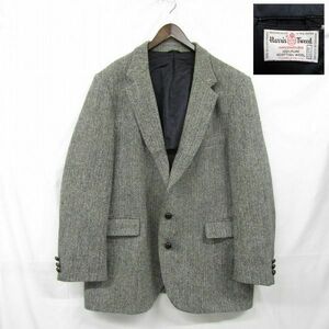 サイズ ？ STAFFORD Harris tweed ツイード ウール テーラード ジャケット ブレザー グレー系 ハリスツイード 古着 ビンテージ 3O2508