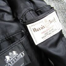 サイズ ？ STAFFORD Harris tweed ツイード ウール テーラード ジャケット ブレザー グレー系 ハリスツイード 古着 ビンテージ 3O2508_画像8