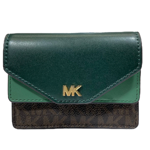 Майкл Корс Майкл курс монеты Case Mini Wallet Compact Wallet Pattern Кожаный коричневый зеленый