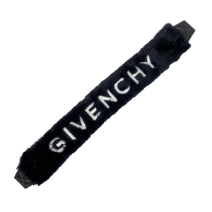 GIVENCHY ジバンシー ショルダーストラップ カバー アクセサリー 小物 ロゴ レザー ファー ブラック