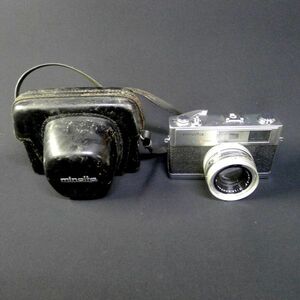 j050 MINOLTA HI-MATIC9 ケース付 レンズ ROKKOR－PF1:1.7 f=45mm サイズ:幅約14.5 高さ約9cm 奥行約8cm/60