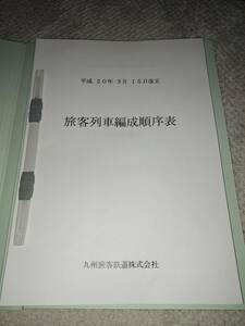 JR九州　旅客列車編成順序表　つばめ 富士 はやぶさ リレーつばめ 有明 かもめ みどり ハウステンボス ソニック にちりん ひゅうが など