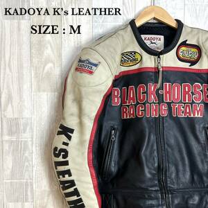 M3125 KADOYA K‘s LEATHER カドヤケーズレザー　プロテクター付きレーシングジャケット　Mサイズ　牛革　メンズ　アウター　上着