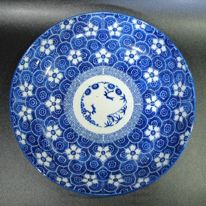 [ прямые продажи магазин ] большая тарелка печать белый фарфор с синим рисунком цветок . расческа документ старый Tobe сяку тарелка 