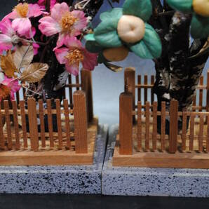【売切り屋】桜橘 一対 3点 高さ約22～30cm 雛道具 花飾り 雛人形 雛飾り ひな人形 古い レトロ アンティークの画像10