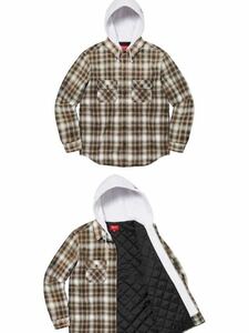 21aw SUPREME Hooded Flannel Zip Up Shirt 新品未開封 Brown Medium シャツ WTAPS NEIGHBORHOOD Box