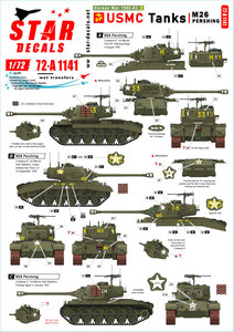 スターデカール 72-A1141 1/72 朝鮮戦争＃2 アメリカ海兵隊 M26パーシング戦車