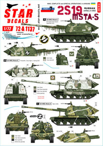 スターデカール 72-A1137 1/72 ウクライナの戦争＃7 ロシア軍の2S19ムスタ-S自走榴弾砲(2022年)